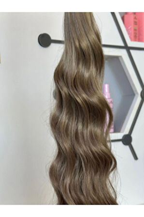 Mikro Kaynak Wavy (0.6 Gr) Küllü Bej Kumral 50 Adet 70 cm MK650