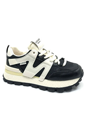 Lufian 121230019 Emily Sneaker Unisex Deri Spor Ayakkabı Siyah