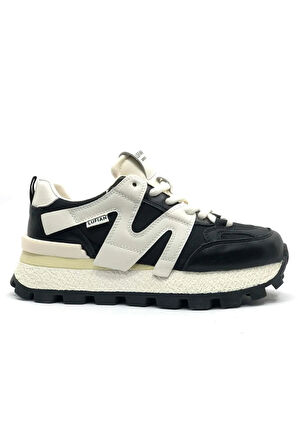 Lufian 121230019 Emily Sneaker Unisex Deri Spor Ayakkabı Siyah