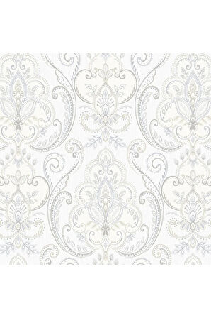 Tropicano Renkli Damask Desen Duvar Kağıdı 9901-1: Beyaz | Ce, Iso 9001, Iso 10002, Iso 14001