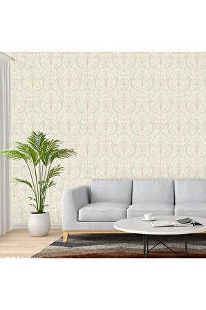 Tropicano Renkli Damask Desen Duvar Kağıdı 9901-2: Krem | Ce, Iso 9001, Iso 10002, Iso 14001