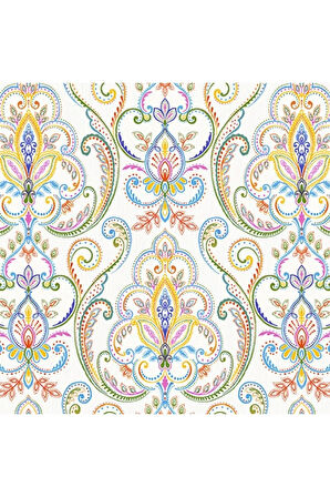 Tropicano Renkli Damask Desen Duvar Kağıdı 9901-3: Çok Renkli | Ce, Iso 9001, Iso 10002, Iso 14001