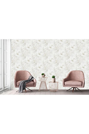 Papağan ve Tropikal Bitkili Trend Duvar Kağıdı 9905-1: Beyaz | Ce, Iso 9001, Iso 10002, Iso 14001