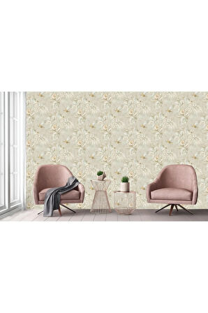 Papağan ve Tropikal Bitkili Trend Duvar Kağıdı 9905-2: Krem | Ce, Iso 9001, Iso 10002, Iso 14001