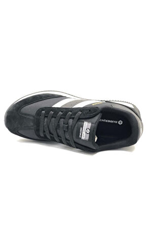 101-24985-m Santiago Deri Sneaker Erkek Spor Ayakkabı Siyah-beyaz