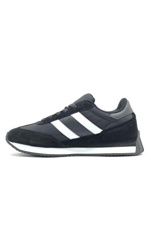 101-24985-m Santiago Deri Sneaker Erkek Spor Ayakkabı Siyah-beyaz