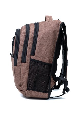 Çok Gözlü Ergonomik Sırt Çantası Su İtici Unisex Okul, Günlük ve Seyahat Çantası Kahverengi