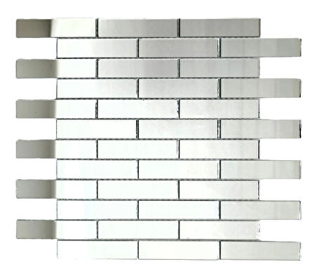 Mutfak tezgah arası ve iç mekan kaplama ve dekorasyon uygulamaları için, 23x98mm. Renksiz Ayna Mix, 30x30cm. Fileli Ayna Mozaik.