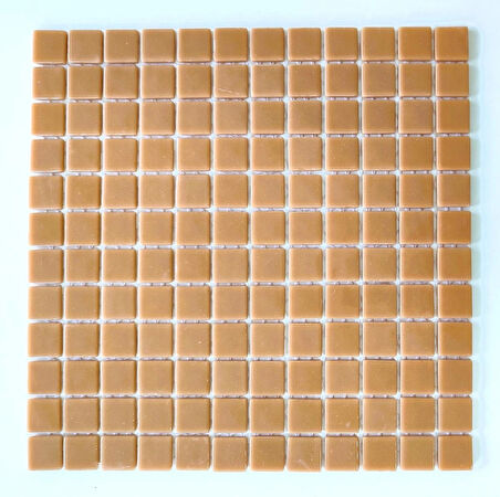 Mutfak tezgah arası, Havuz, Banyo, Sauna, Spa, iç , dış, zemin, duvar, kaplama ve dekorasyon uygulamalarında tüm yüzeyler için, 25x25mm. Açık Kahve,  31.5x31.5cm. Fileli Cam Mozaik.