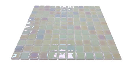 Mutfak tezgah arası, Havuz, Banyo, Sauna, Spa, iç , dış, zemin, duvar, kaplama ve dekorasyon uygulamalarında tüm yüzeyler için, 25x25mm. Hologramlı Beyaz, 31.5x31.5cm. Fileli Cam Mozaik.