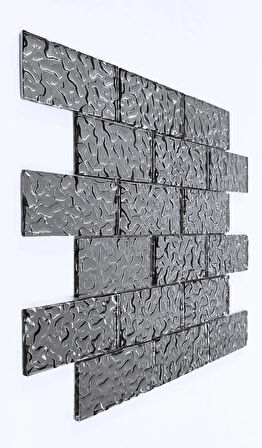 Mutfak tezgah arası ve iç mekan kaplama ve dekorasyon uygulamaları için, 48x98mm. Gümüş Krom, 30x30cm. Fileli Kristal Mozaik.