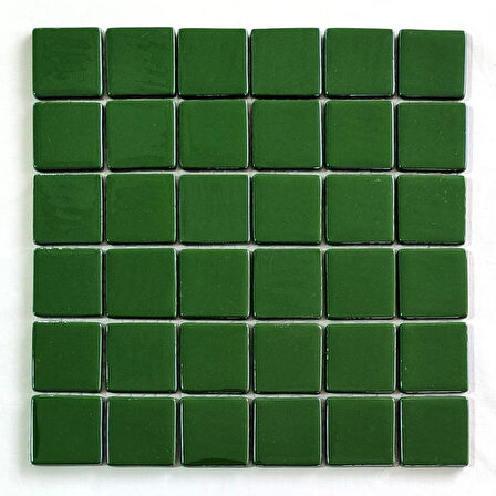 Mutfak tezgah arası, Havuz, Banyo, Sauna, Spa, iç , dış, zemin, duvar, kaplama ve dekorasyon uygulamalarında tüm yüzeyler için, 50x50mm. Yeşil,  31.5x31.5cm. Fileli Cam Mozaik.