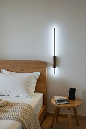 Pilli Kılıç Aplik Gece Lambası Ahşap Kasa Ceviz 2 Adet (70 cm)