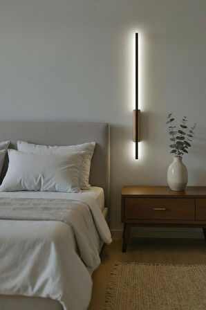 Pilli Kılıç Aplik Gece Lambası Ahşap Kasa Natürel Renk 2 Adet (70 cm)