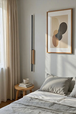 Pilli Kılıç Aplik Gece Lambası Ahşap Kasa Natürel Renk 2 Adet (70 cm)