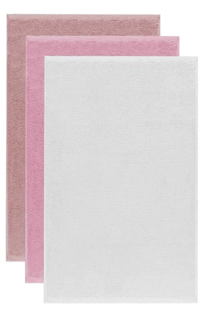 3 lü Düz Renk El Yüz Havlu Seti %100 Pamuklu 50x90 Cm Gül-Pembe-Beyaz