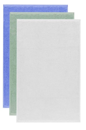 3 lü Düz Renk El Yüz Havlu Seti %100 Pamuklu 50x90 Cm Mavi-Yeşil-Beyaz