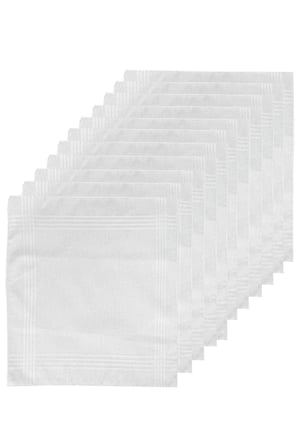 12li Paket Klasik Cep Hediyelik Bayram Mendili %100 Pamuklu 30x30 Cm