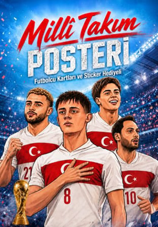 Milli Takım Poster Kitabı - (Futbolcu Kartı+Futbolcu  Hediyeli)
