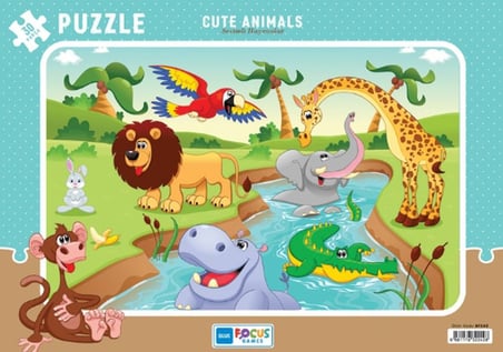 Blue Fus Cute Animals - Sevimli Hayvanlar Puzzle 30  Parça