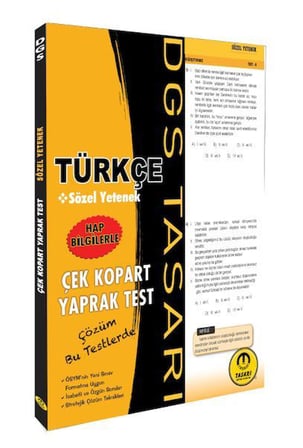 Tasarı DGS Türkçe Sözel Yetenek Yaprak Test Çek Kopart