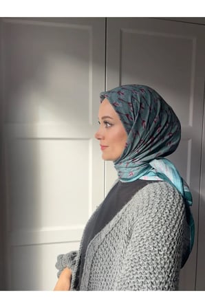 Çiçek Baharı Desen Bambu Eşarp