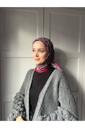 Çiçek Baharı Desen Bambu Eşarp