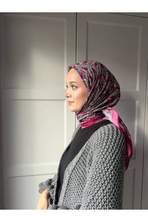 Çiçek Baharı Desen Bambu Eşarp