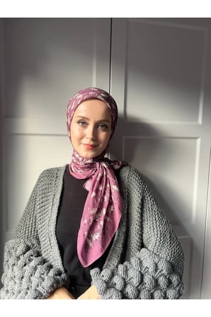 Çiçek Baharı Desen Bambu Eşarp