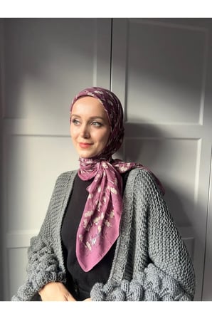 Çiçek Baharı Desen Bambu Eşarp