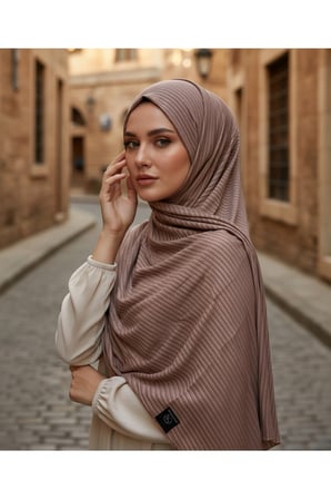 Moda Kaşmir Misto Çizgili Pamuklu Şal