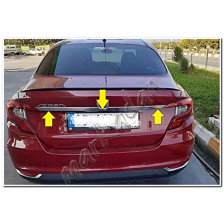 Markadan Fiat Egea Sedan Krom Bagaj Çıtası 2015 Sonrası Paslanmaz Çelik