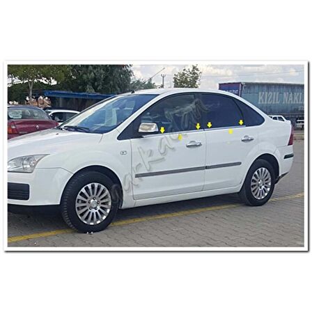 Markadan Ford Focus Sedan Krom Cam Çıtası 1998-2005 4 Parça Paslanmaz Çelik