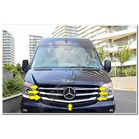 Markadan Mercedes Sprinter Krom Ön Panjur 2013-2018 5 Parça Paslanmaz Çelik