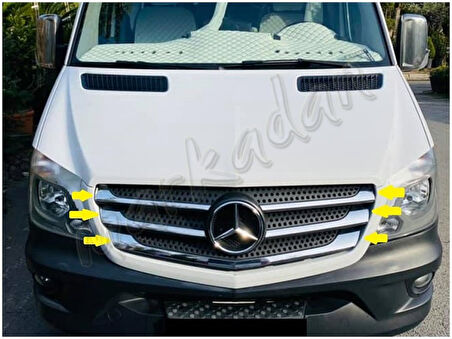 Markadan Mercedes Sprinter Krom Ön Panjur 2013-2018 5 Parça Paslanmaz Çelik