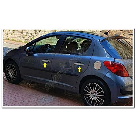 Markadan Peugeot 207 Krom Kapı Kolu 2006-2012 4 Kapı Paslanmaz Çelik