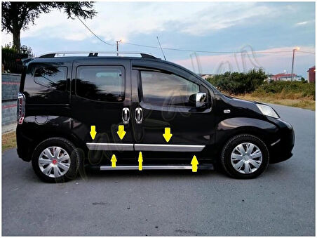 Markadan Peugeot Bipper Krom Yan Kapı Çıtası 2008 Sonrası 4 Parça Paslanmaz Çelik