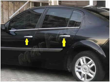 Markadan Renault Megane 2 Krom Kapı Kolu 2004-2010 4 Kapı Paslanmaz Çelik
