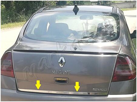 Markadan Renault Megane 2 Sedan Krom Bagaj Alt Çıta 2004-2010 Paslanmaz Çelik
