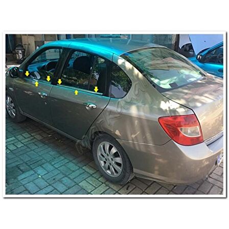 Markadan Renault Clio Symbol Krom Cam Çıtası 2009-2012 4 Parça Paslanmaz Çelik