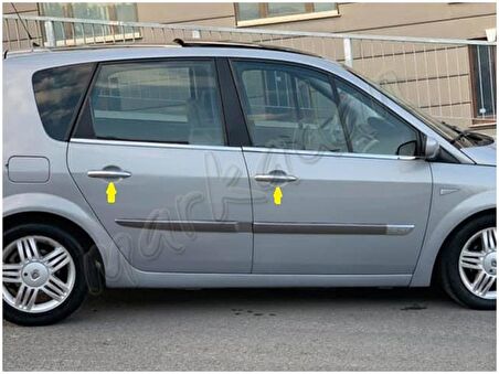 Markadan Renault Scenic 2 Krom Kapı Kolu 2003-2009 4 Kapı Paslanmaz Çelik