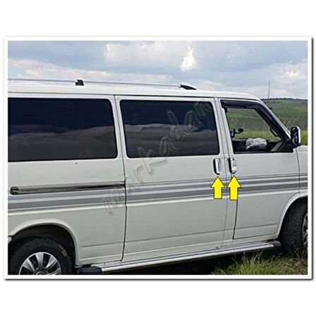 Markadan VW T4 Transporter Krom Kapı Kolu 1995-2003 3 Kapı 7 Parça Paslanmaz Çelik