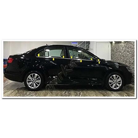 Markadan VW Jetta Krom Cam Çıtası 2011 Sonrası 6 Parça Paslanmaz Çelik