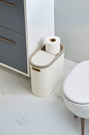 Beyaz Kapaklı WC Kağıtlıklı Çöp Kovası & Ofis Çöp Kovası 10 Lt