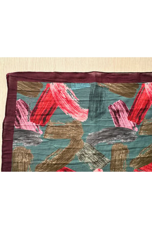Fırça Desenli Bambu Eşarp (Bordo, Siyah, Lajivert Tonlar)