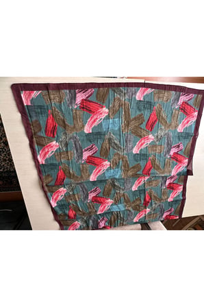 Fırça Desenli Bambu Eşarp (Bordo, Siyah, Lajivert Tonlar)