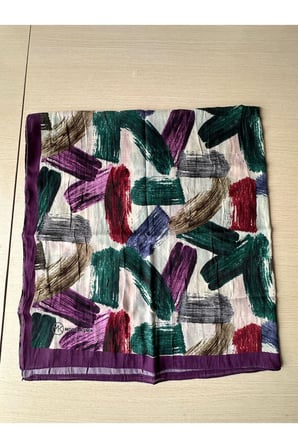 Fırça Desenli Bambu Eşarp (Bordo, Siyah, Lajivert Tonlar)