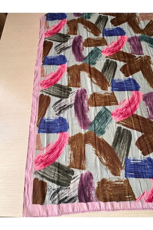 Fırça Desenli Bambu Eşarp (Bordo, Siyah, Lajivert Tonlar)