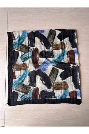 Fırça Desenli Bambu Eşarp (Bordo, Siyah, Lajivert Tonlar)