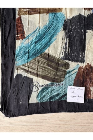 Fırça Desenli Bambu Eşarp (Bordo, Siyah, Lajivert Tonlar)